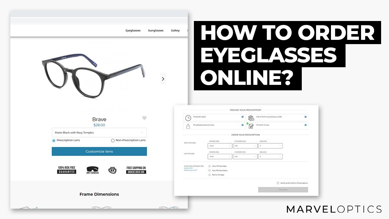 online prescription glasses ordering process